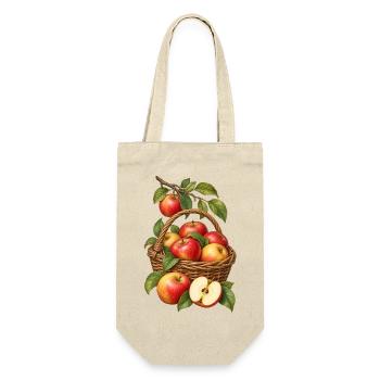 Apfelernte im Garten - Geschenkbeutel für Flaschen - Natur - Vorne