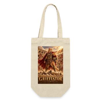 Griffiator: Gladiatorkatze - Geschenkbeutel für Flaschen - Natur - Vorne