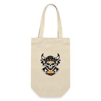 Viking Schädel mit Feueruntergang - Geschenkbeutel für Flaschen - Natur - Vorne