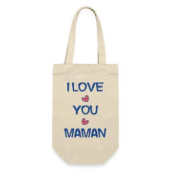 BONNE FÊTE MAMAN. MAMAN. FÊTE DES MÈRES. COEUR - Sac à bouteille - nature - Devant