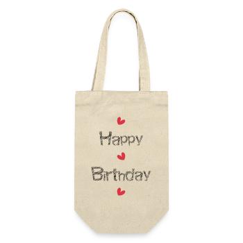 ALLES GUTE ZUM GEBURTSTAG!. ALLES GUTE ZUM GEBURTSTAG!. JAHRESTAG. - Geschenkbeutel für Flaschen - Natur - Vorne