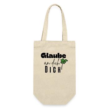 Glaube an dich - Geschenkbeutel für Flaschen - Natur - Vorne