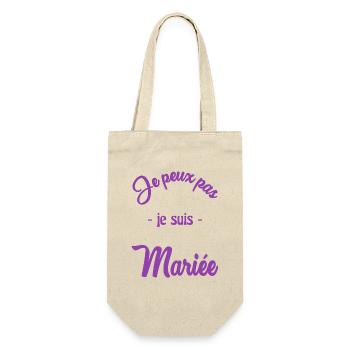 ZUKÜNFTIGE BRAUT. Junggesellinnenabschied. HOCHZEIT. MANNSCHAFT. TEAM BRIDAL - Geschenkbeutel für Flaschen - Natur - Vorne