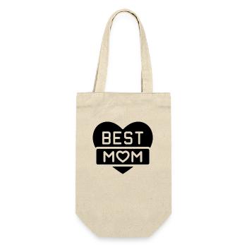 Best mom 31 - Geschenkbeutel für Flaschen - Natur - Vorne