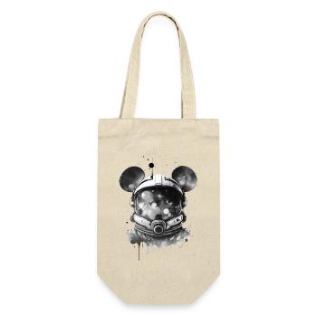 Astronaut Maus, Helm, Raumanzug, Weltraum, Space - Geschenkbeutel für Flaschen - Natur - Vorne