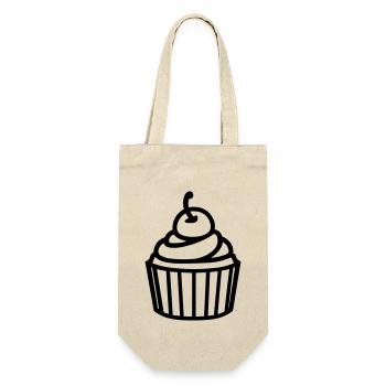 Cupcake - Geschenkbeutel für Flaschen - Natur - Vorne