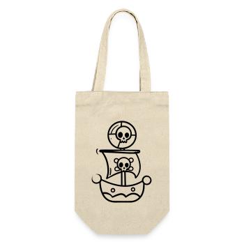 Piratenschiff - Geschenkbeutel für Flaschen - Natur - Vorne