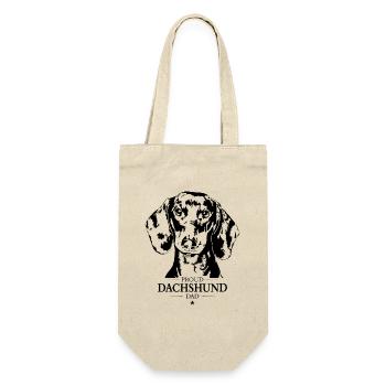 Dachshund Dad Hunde Hund Dackel Wilsigns - Geschenkbeutel für Flaschen - Natur - Vorne