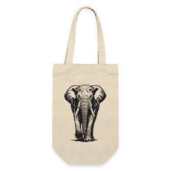 Elephant - Big Game, Tusk, Ivory - Gift Bag for Bottles - nature - Front