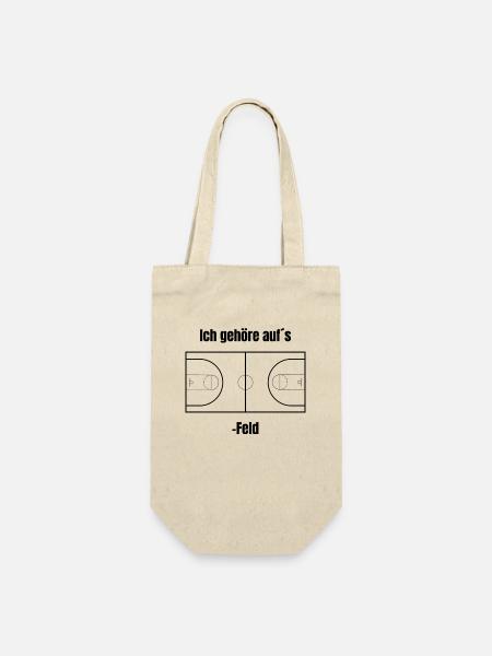 Basketball - "Ich gehöre auf´s Basketball - Feld" - Geschenkbeutel für Flaschen - Natur