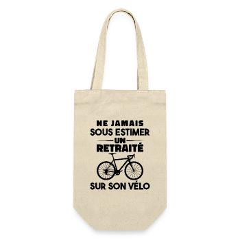 Never underestimate a retiree on their bike - Gift Bag for Bottles - nature - Front