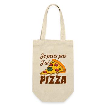 Ich kann keine Pizza essen - Geschenkbeutel für Flaschen - Natur - Vorne