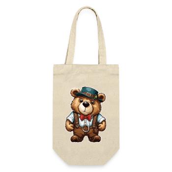 Lederhosen / Animal / Traditional costume / Tradition / Bear - Gift Bag for Bottles - nature - Front