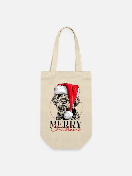 Santa KORTHALS GRIFFON Merry Christmas Wilsigns - Geschenkbeutel für Flaschen - Natur