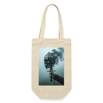 Schattenschädel mit Rauchschwert - Geschenkbeutel für Flaschen - Natur - Vorne