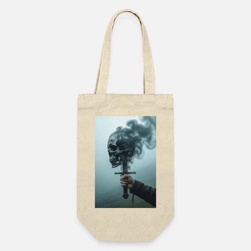 Crâne d’ombre avec épée enfumée - Sac à bouteille - nature