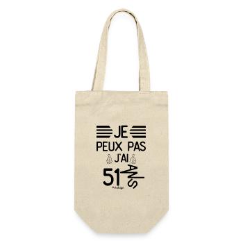Je Peux Pas J Ai 51 Ans cadeau d anniversaire - Sac à bouteille - nature - Devant