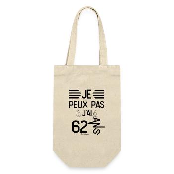 Je Peux Pas J Ai 62 Ans cadeau d anniversaire - Sac à bouteille - nature - Devant
