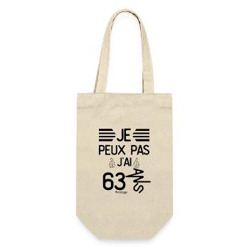 Je Peux Pas J Ai 63 Ans cadeau d anniversaire - Sac à bouteille - nature - Devant