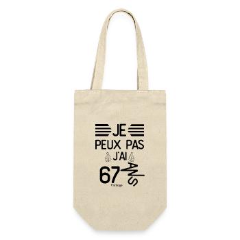 Je Peux Pas J Ai 67 Ans cadeau d anniversaire - Sac à bouteille - nature - Devant
