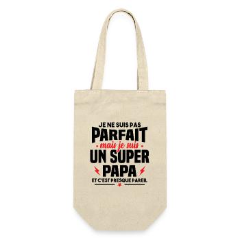 Pas parfait mais je suis un super papa - Sac à bouteille - nature - Devant
