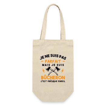 Je ne suis pas parfait mais je suis bûcheron - Sac à bouteille - nature - Devant