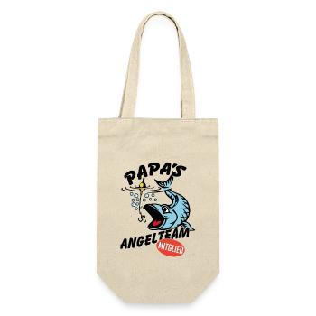 Papas Angelbuddy Angelexperte Fischen mit Papa - Geschenkbeutel für Flaschen - Natur - Vorne