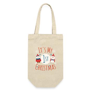 my first Christmas - Gift Bag for Bottles - nature - Front