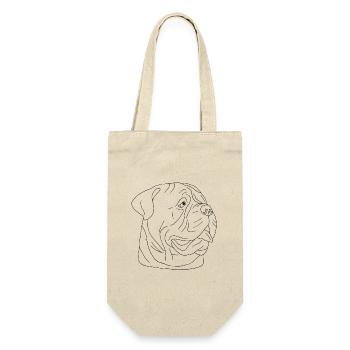 Bullmastiff - Geschenkbeutel für Flaschen - Natur - Vorne