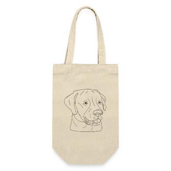 Labrador - Geschenkbeutel für Flaschen - Natur - Vorne