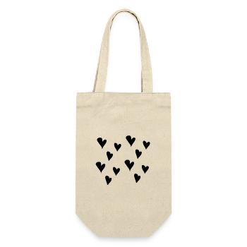 Herz Muster Herzen symbol Liebe - Geschenkbeutel für Flaschen - Natur - Vorne