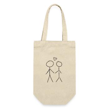 Liebespaar Liebe Pärchen Symbol - Geschenkbeutel für Flaschen - Natur - Vorne