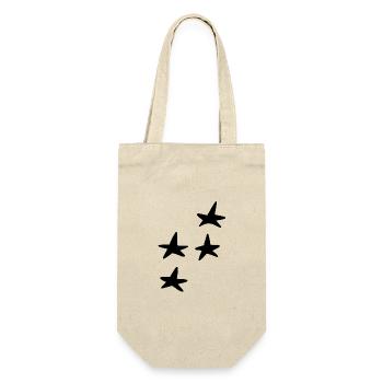 muster vier sterne stern symbol form - Geschenkbeutel für Flaschen - Natur - Vorne