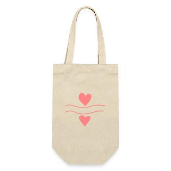 Lines Line Heart Shape Love Two Hearts Pink - Gift Bag for Bottles - nature - Front