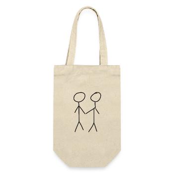 zwei menschen mensch symbol pärchen - Geschenkbeutel für Flaschen - Natur - Vorne