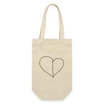 Heart Symbol Two Parts Love - Gift Bag for Bottles - nature - Front