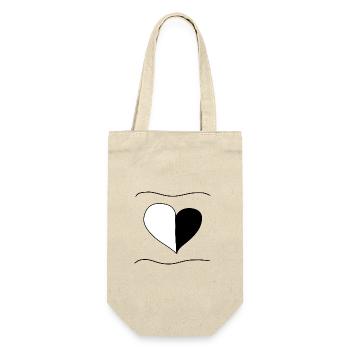 Symbole du coeur en deux parties Lignes d’amour - Sac à bouteille - nature - Devant