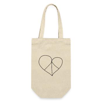 Heart Symbol Four Parts Love - Gift Bag for Bottles - nature - Front