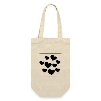 herz muster herzen symbol liebe viereck - Geschenkbeutel für Flaschen - Natur - Vorne