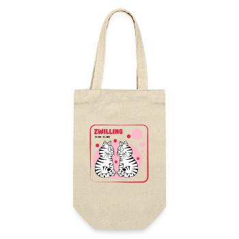 Sternzeichen Zwilling - Geschenkbeutel für Flaschen - Natur - Vorne