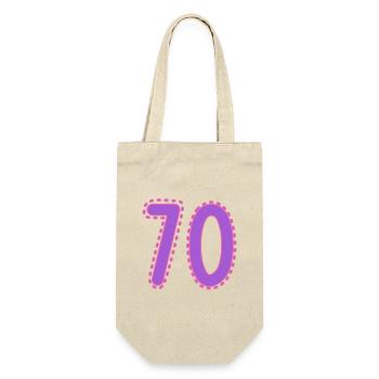 70. 70 YEARS. 70th ANNIVERSARY. 70 YEARS ANNIVERSARY. - Gift Bag for Bottles - nature - Front