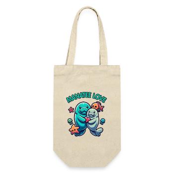 Manatees in love dugongs with colorful fish - Gift Bag for Bottles - nature - Front