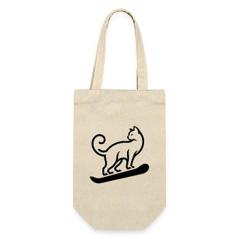 Cat Snowboard Snowboarder Minimaliste - Sac à bouteille - nature - Devant