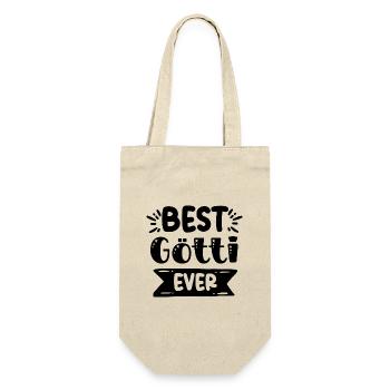 Bester Götti bescht Götti Schweiz Patenonkel - Geschenkbeutel für Flaschen - Natur - Vorne