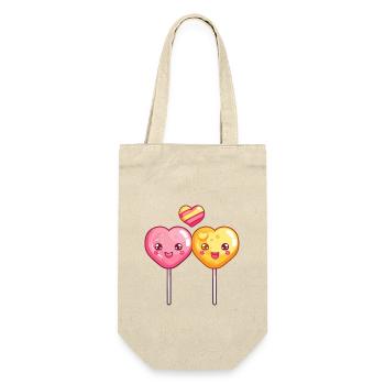 Sucette Couple Amour Coeur Saint Valentin - Sac à bouteille - nature - Devant