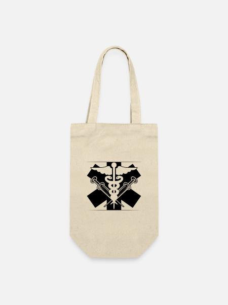 Mediziner Symbol Arzt Ärztin Krankenschwester - Geschenkbeutel für Flaschen - Natur