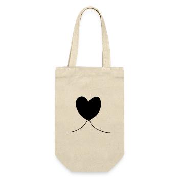 Herz symbol Liebe form - Geschenkbeutel für Flaschen - Natur - Vorne