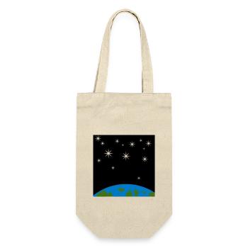 Erde und Sterne - Geschenkbeutel für Flaschen - Natur - Vorne