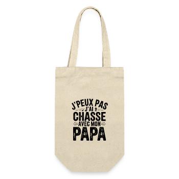 Ich kann nicht, ich bin mit meinem Vater gejagt - Geschenkbeutel für Flaschen - Natur - Vorne