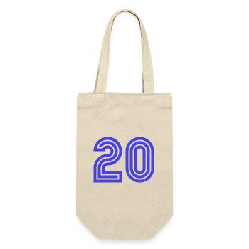20. 20 ANS. 20e ANNIVERSAIRE. ANNIVERSAIRE 20 ANS. - Sac à bouteille - nature - Devant